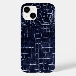 Navy Blue Crocodile Case-Mate iPhone 14 Case