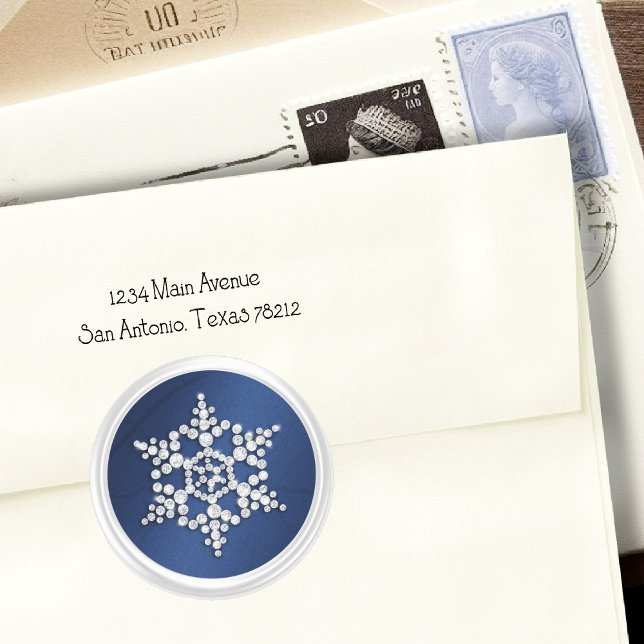 Navy Blue Crystal Snowflake Envelope Seal (Creator Uploaded)