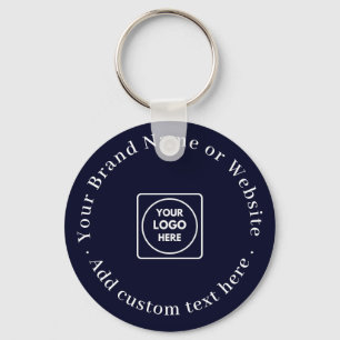 Navy Blue   Custom Business Logo Website Promo Key Ring