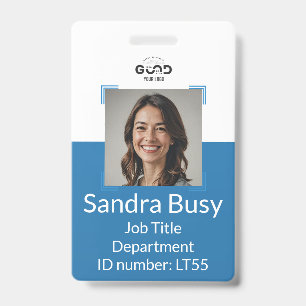 Navy Blue Custom Employee Photo ID Badge Company