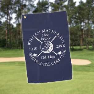 Navy Blue Custom Hole in One Golf Ball Clubs  Towel