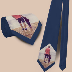 Navy Blue Custom Photo Tie