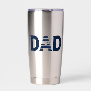 Navy Blue Dad Established New Dad Gift Insulated Tumbler