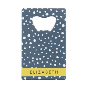 Navy Blue Dalmatian Dots, Spots, Dotted, Your Name
