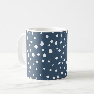 Navy Blue Dalmatian Spots, Dalmatian Dots, Dotted Coffee Mug