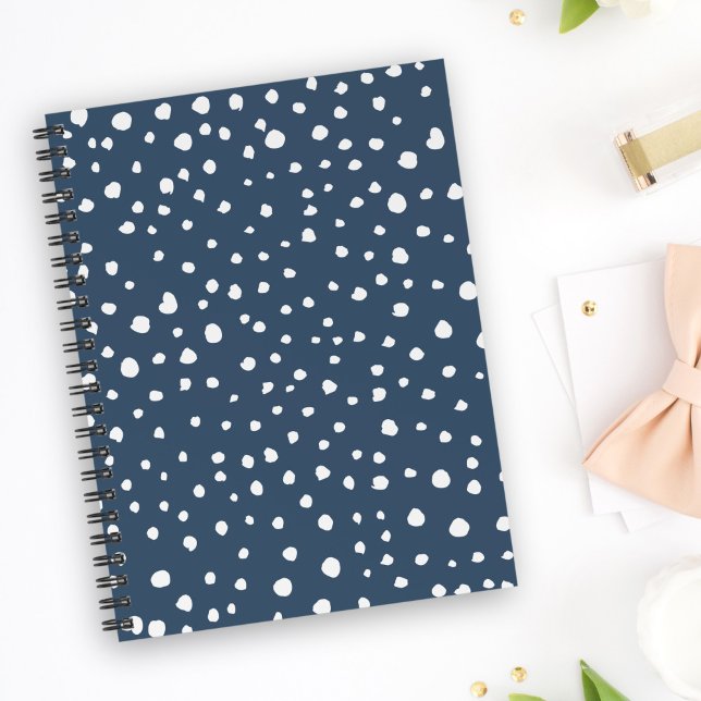 Navy Blue Dalmatian Spots, Dalmatian Dots, Dotted Notebook (Creator Uploaded)