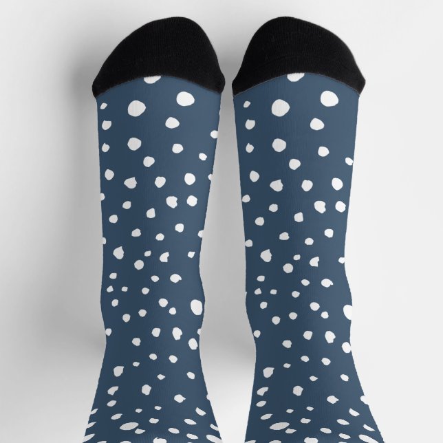 Navy Blue Dalmatian Spots, Dalmatian Dots, Dotted Socks (Top)