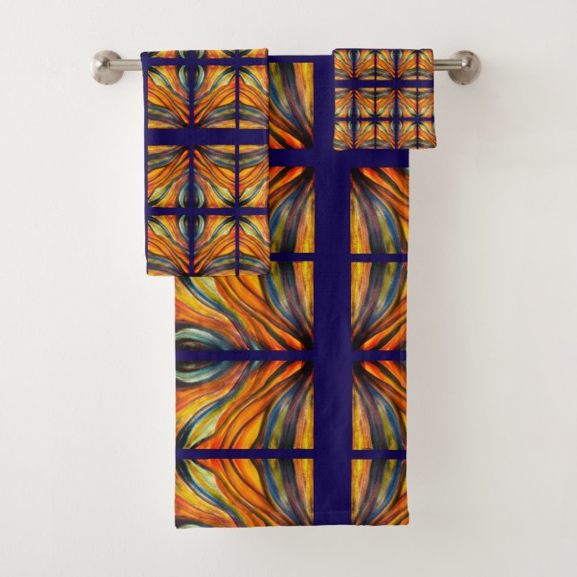Navy Blue Desert Inspirations  Bath Towel Set (Insitu)