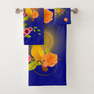 Navy Blue - Dew Drops & Sunshine Bath Towel Set