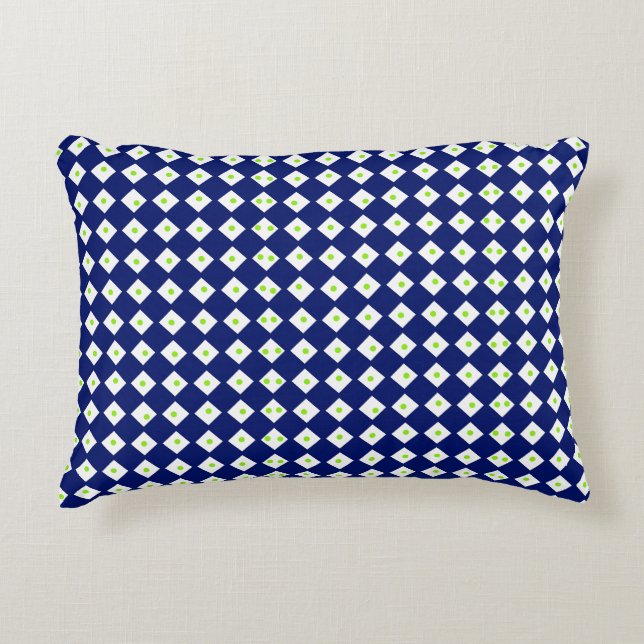 Navy Blue Diamond Geometric Pattern  Decorative Cushion (Front)