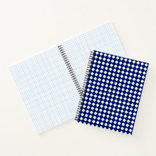 Navy Blue Diamond Geometric Pattern Notebook