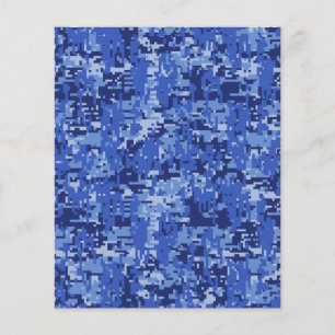 Navy Blue Digital Camo Camouflage Texture Flyer