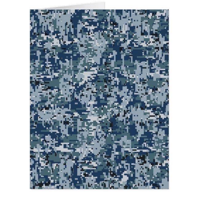 Navy Blue Digital Camouflage Decor (Front)