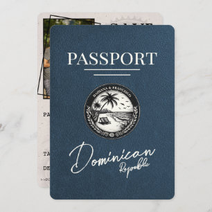 Navy Blue Dominican Republic Passport Save The Date