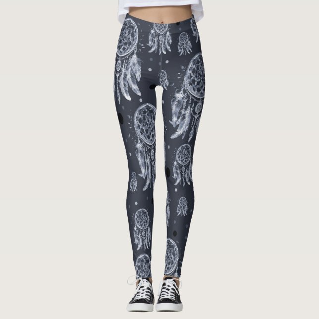 Navy blue dreamcatcher leggings (Front)