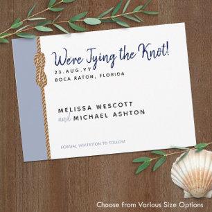 ⚓️ Navy Blue & Dusty Blue Tying The Knot Nautical  Save The Date