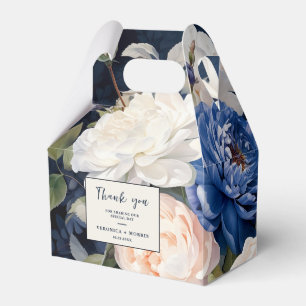 Navy Blue & Dusty Blush Pink Floral Wedding  Favour Box