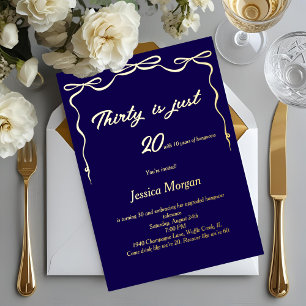 Navy blue Editable Elegant Party 30th Birthday