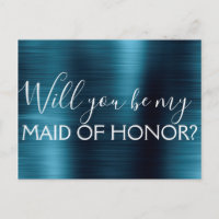 Navy Blue Elegant and Modern Maid of Honour