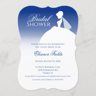 Navy Blue Elegant Bridal Shower Invitation