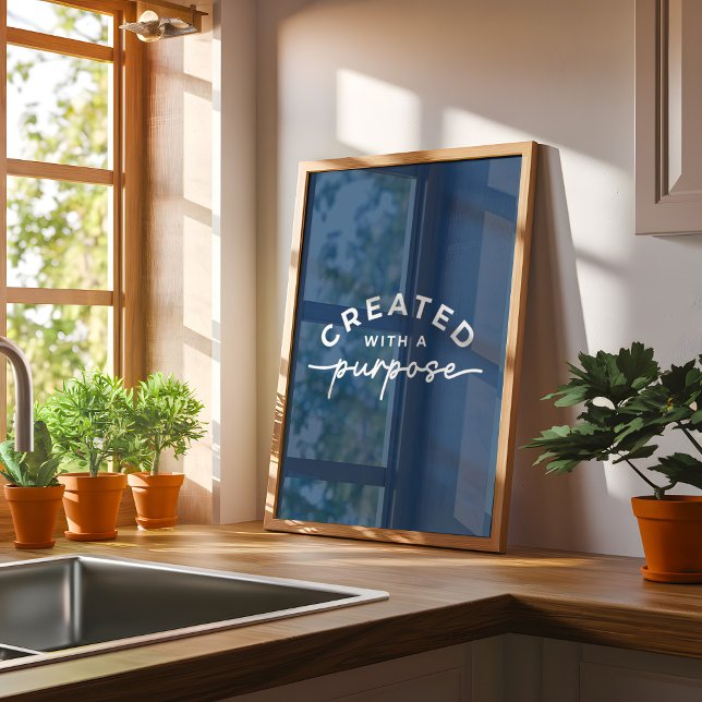 Navy Blue Elegant Christian Quote  Poster (Creator Uploaded)