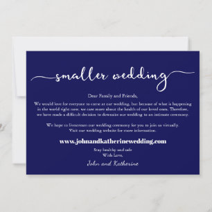Navy Blue Elegant Smaller Wedding Announcement