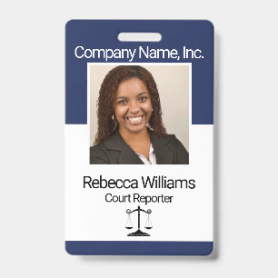 Navy Blue - Employee Picture Badge ID Badge