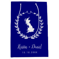 Navy Blue England UK Britain Map Wedding Welcome