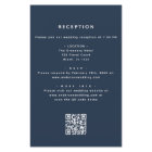 Navy Blue Eucalyptus QR Code Wedding Invitation