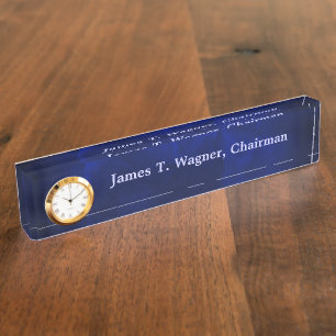 Navy Blue Executive Nameplate