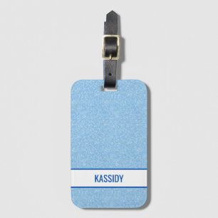 Navy + Blue Faux Glitter Bachelorette Luggage Tag