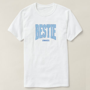 Navy + Blue Faux Glitter BESTIE Bachelorette T-Shirt