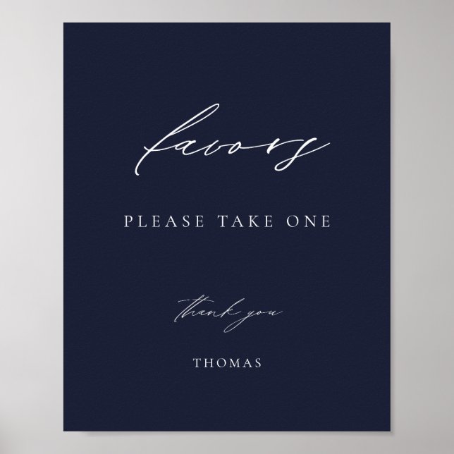 Navy Blue Favour Poster (Front)