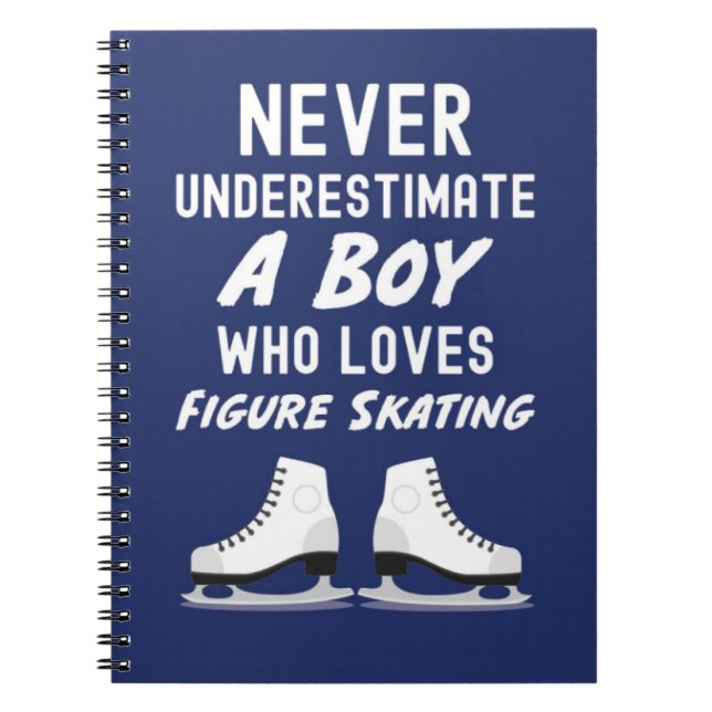 Navy Blue Figure Skating Gifts For Baby Boys Kids Notebook (Front)