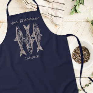 Navy Blue Fish Seafood Restaurant Apron
