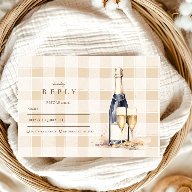 Navy Blue Floral Graduation  RSVP Card (Creator Uploaded)