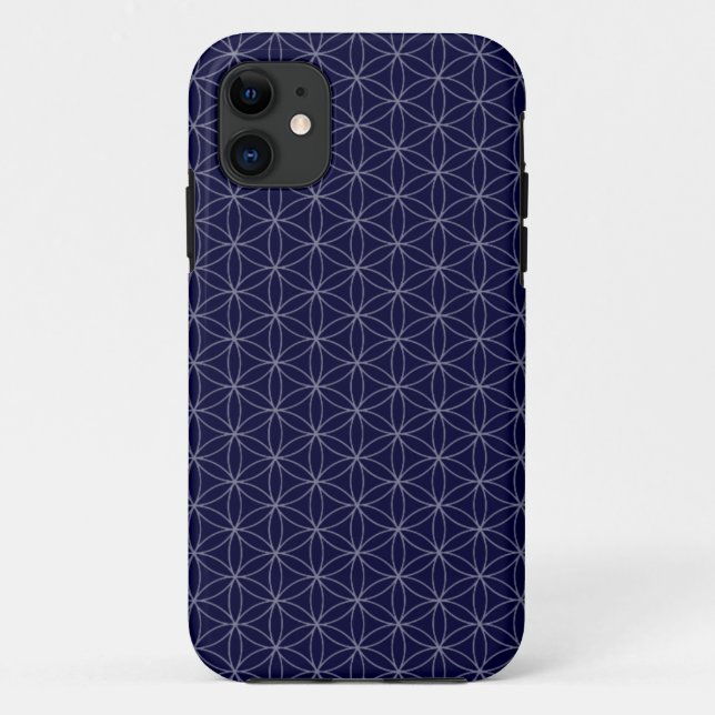 Navy Blue Flower of Life Case-Mate iPhone Case (Back)