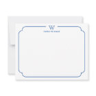 Navy Blue Formal Chic Family Monogram Ornate Frame