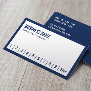 Navy Blue Frame Lounge Bar Loyalty Punch Card