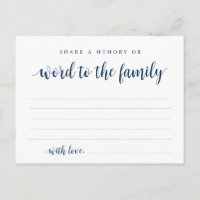 Navy Blue, Funeral Service, Share a memory Card