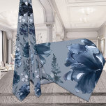 Navy Blue Garden Florals Dusty Blue Wedding  Tie<br><div class="desc">A classic navy blue and dusty blue wedding neck tie featuring a watercolor-painted assembly of garden florals including peonies in shades of navy blue,  muted navy,  dusty greys and dusty blues. A classic navy and dusty blue wedding neck tie.</div>