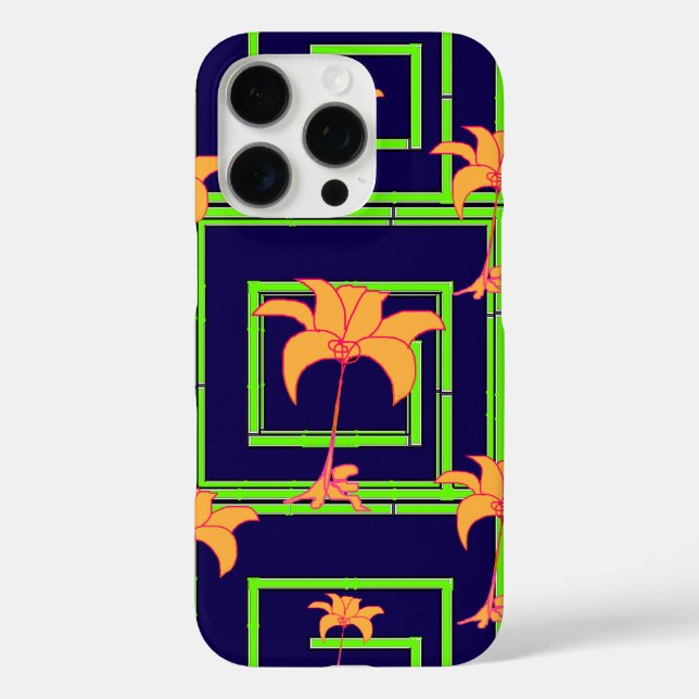 Navy Blue Geo Floral  Case-Mate iPhone Case (Back)