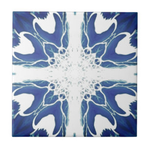 Navy blue geometric design  ceramic tile