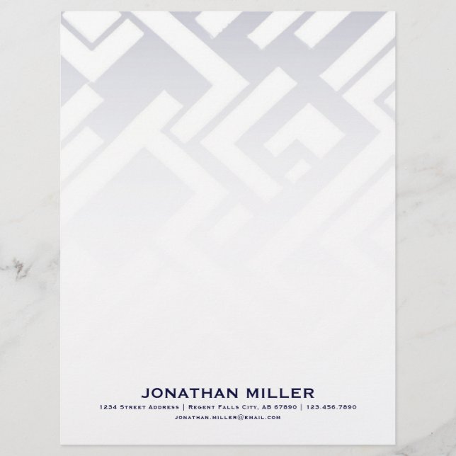 Navy Blue Geometric Shapes Letterhead (Front)