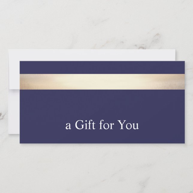 Navy Blue Gift Certificate Thank You Card (Front)