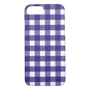 Navy blue gingham iPhone 8/7 case