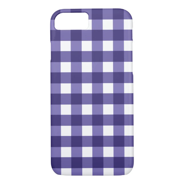 Navy blue gingham Case-Mate iPhone case (Back)