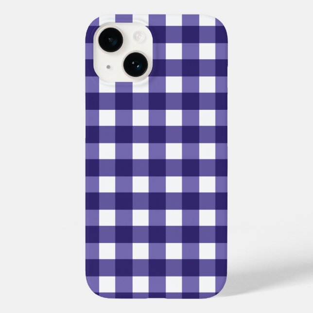 Navy blue gingham Case-Mate iPhone case (Back)