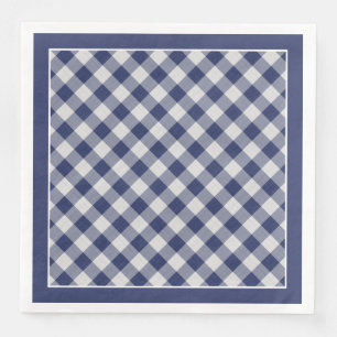 Navy Blue Gingham Checks Pattern For All Occasions Napkin