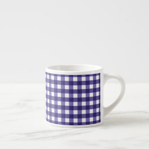 Navy blue gingham espresso cup